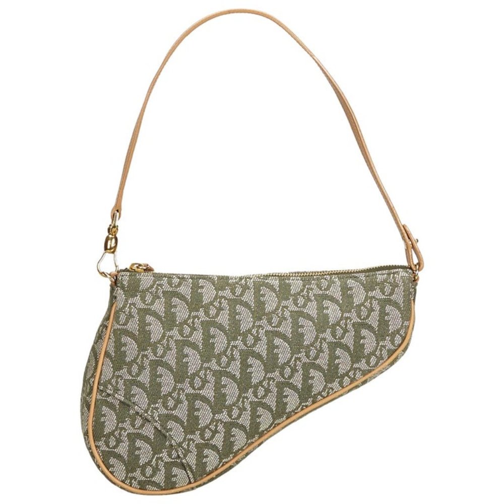 Dior Green Oblique Canvas Mini Saddle